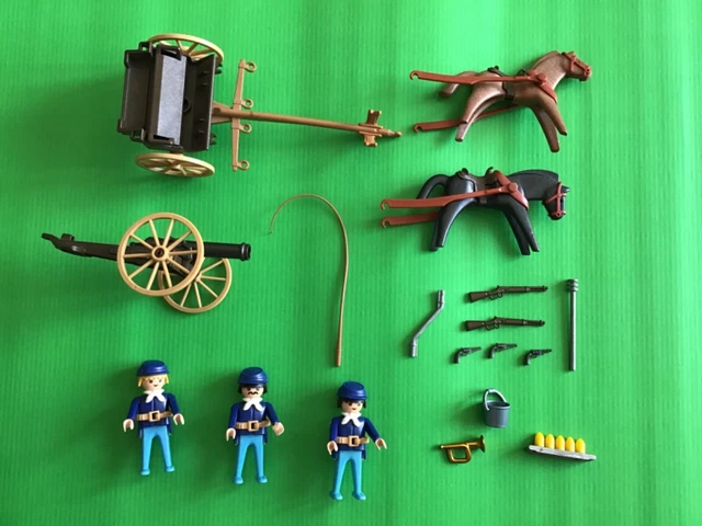 Playmobil Canon Western Vintage – Armée US, Sudiste – Personnage Chariot
