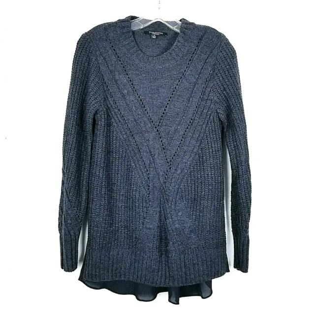 Thakoon Sweater Women Size Small Gray Knit Long Sleeve Pullover