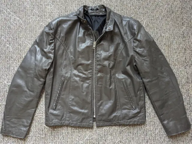 vintage USA made CAFE RACER leather jacket 46 motorcycle LESCO brooks harley XL