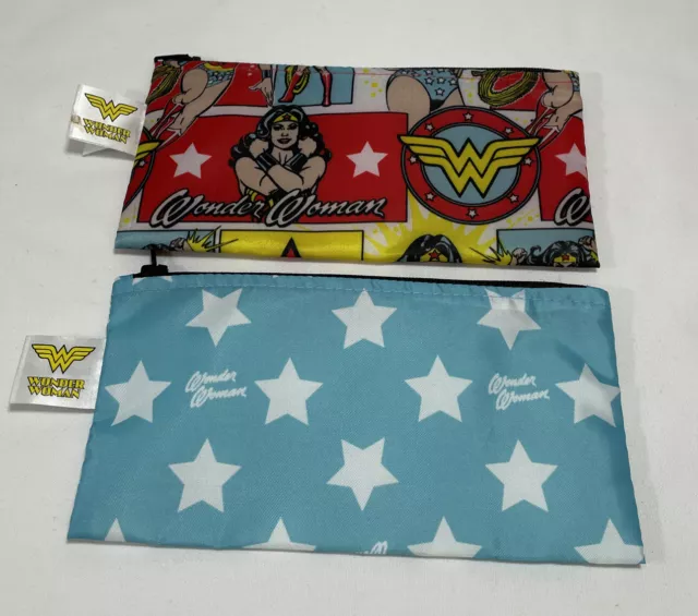 Wonder Woman TM & DC Comics (s15) Bumkins  Zipper snack bags Size 3.5 In X 7 In