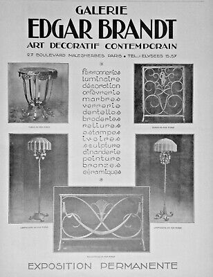 EDGAR BRANDT ferronnerie d'art publicité papier ILLUSTRATION  NOEL 1929 col 