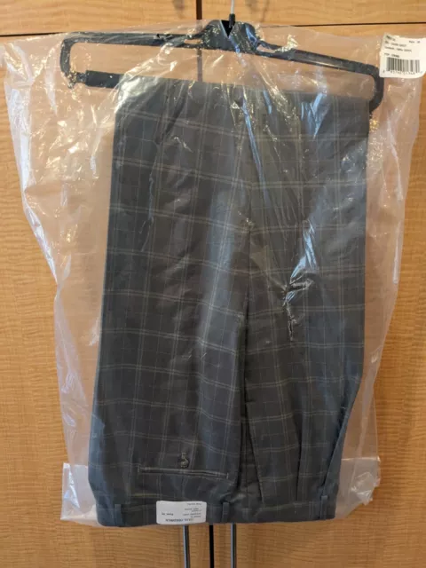 NWT Paul Fredrick Dress Pants Mens 36 Wool Dark Gre Unhemmed 