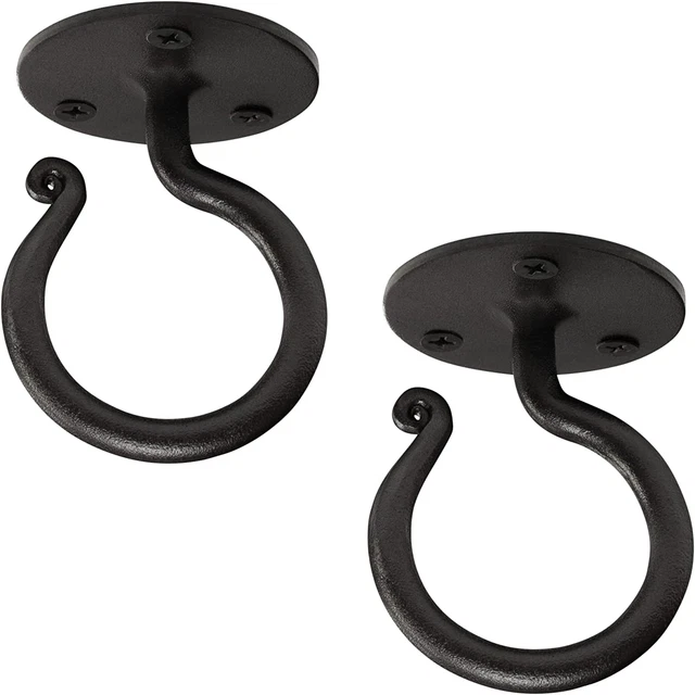 RTZEN Ceiling Hooks for Hanging Plants - Wrought Iron Decorative Durable Thick H