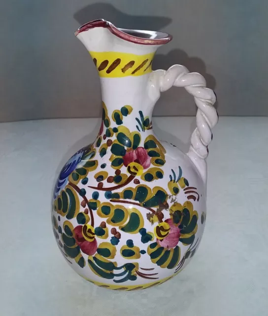 Vintage Italienische Majolika Keramik Vase mit Henkel,Krug,Kanne B 736
