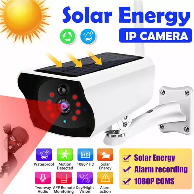 1080P WIFI Solar PTZ Camera Wireless IP Security Surveillance Video Cam & Panel