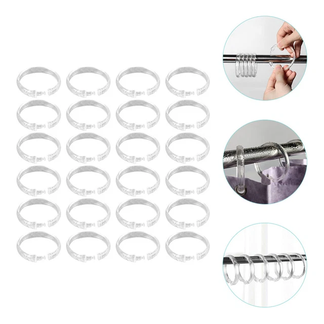 24 Pcs Curtain Panel Rings Shower Curtain Hook Metal S Hooks Coat Hanger