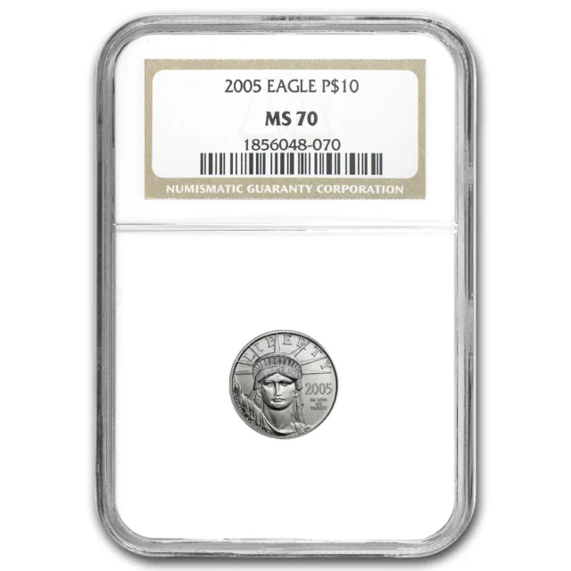 2005 1/10 oz American Platinum Eagle MS-70 NGC