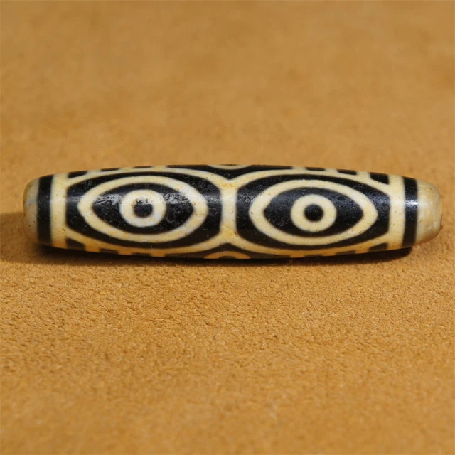 Ancient Tibetan DZI Beads Old Agate Dragon 6 Eye Totem Amulet Pendant GZI 58mm