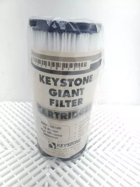 New Keystone Giant G08P10010D Pleated Filter Cartridge Polypropylene 10" x 4.5"