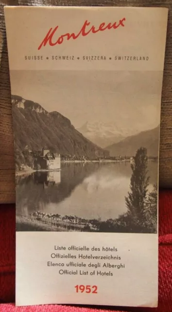Montreux - Official List of Hotels 1952