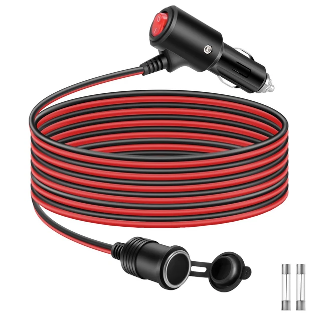 Adattatore Impermeabile da Accendisigari 12/24V per Auto e Camion con Cavo di Prolunga a Sgancio Rapido SAE