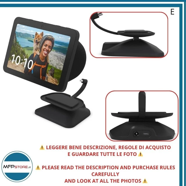 Supporto Magnetico EWIGE Per Echo Show 8 (3a Gen.): Regolabile 360° E Girevole, Bianco