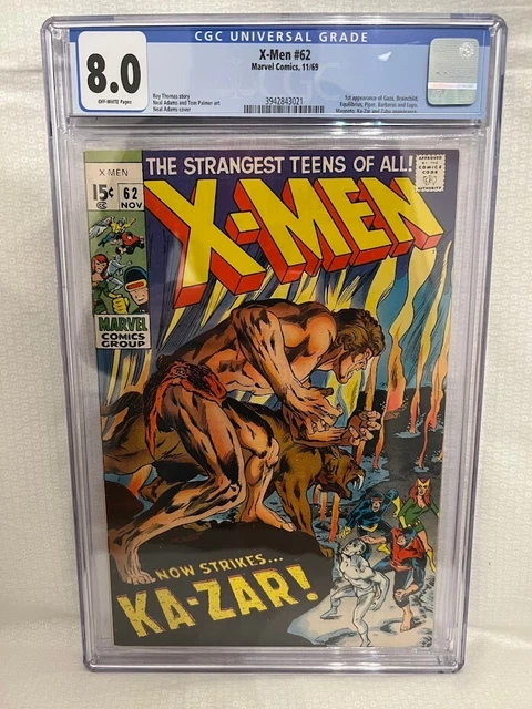 X-MEN 62 CGC 8.0 OWW 1st appearance of Gaza, Brainchild, Equilibrius & Others