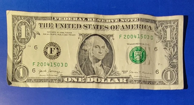 fancy serial number 2017 One Dollar Note BIRTHDAY OR ANNIVERSADY  MARCH 15 2004