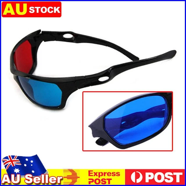 Red Blue Plasma TV Movie Dimensional Anaglyph Framed 3D Vision Glasses
