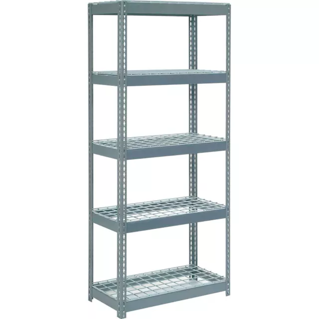 Boltless Extra Heavy Duty Shelving 36"W x 24"D x 72"H 5 Shelves Wire Deck