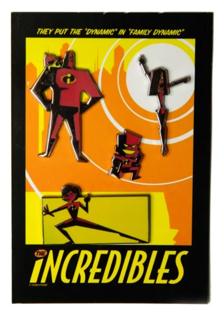 The Incredibles - Stylized 4 Disney Pin Set w/ Mr. & Mrs. Incredible Violet Jack