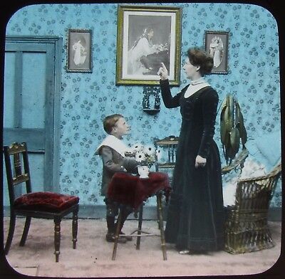 Glass Magic Lantern Slide THE BETTER LAND NO6 C1890 VICTORIAN STORY ABOUT FAMILY