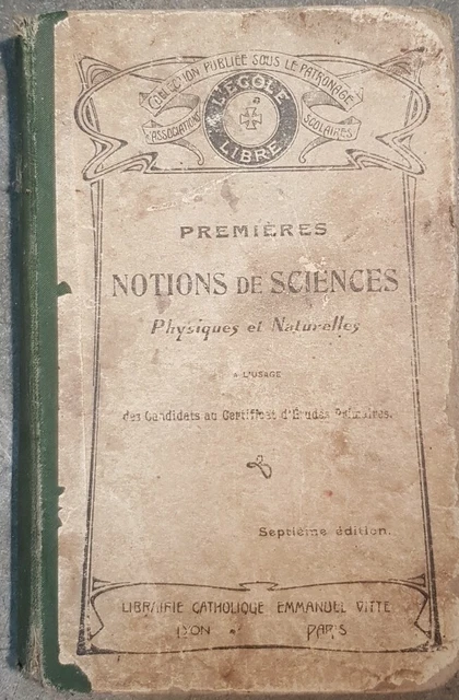 Premières Notions De Sciences physiques et naturelles