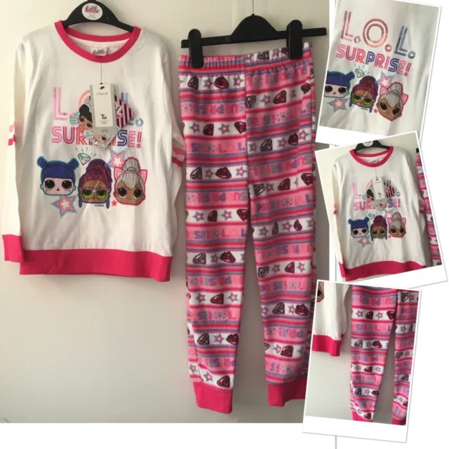 Tu new tags lol surprise micro fleece pyjamas bottoms & top set 7-8 years