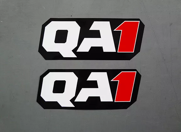 2x QA1 BLACK decal sticker graphic Coilover Track Hot Rod Outlaw Suspension NHRA