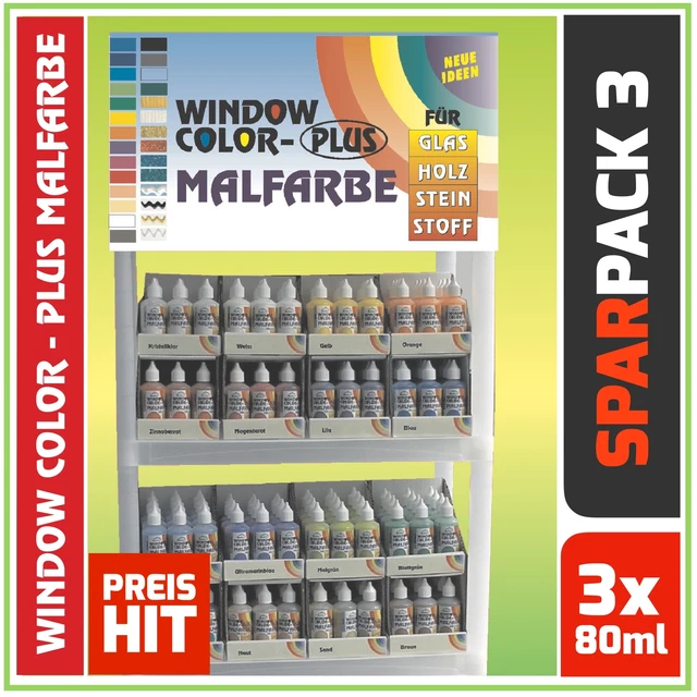 SET Window Color Fenstermalfarbe Konturfarben 3x 80ml