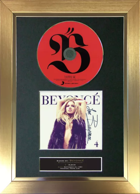 BEYONCE 4 Signed CD Mounted Reproduction Autograph Photo Prints A4 1 3