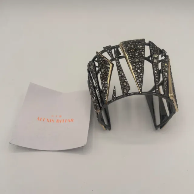 Alexis Bittar Mixed Metal Crystal Spike Cuff Bracelet