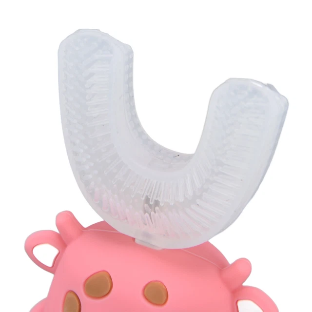 Cepillo de dientes en forma de U rosa dibujos animados eléctrico 360° corte de dientes completo MX