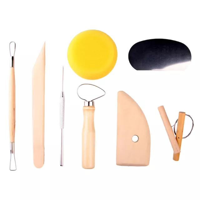 Clay Sculpture Ceramic Tool Set Wood Modeling DIY Potter Metal Scraper Gift