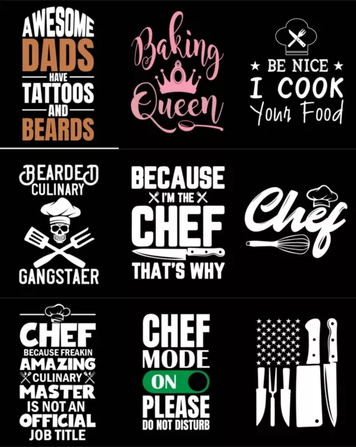 50 Chef Designs Bundle (AI, DXF, EPS, JPG, PNG, SVG)