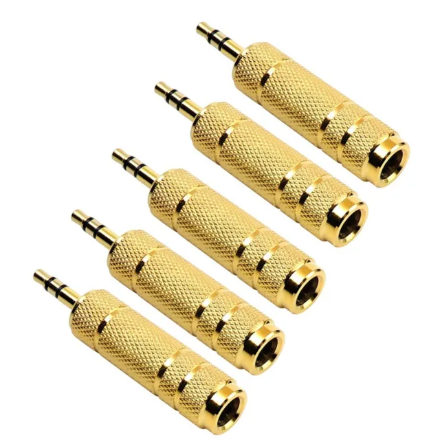 Adaptateur audio plaqué or 6 35 mm 14 pouces mâle à 3 5 mm femelle 5 pièces