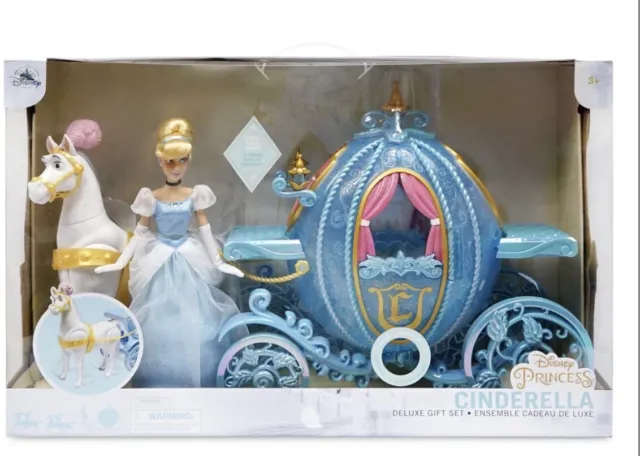 BNIB Disney Store Cinderella Deluxe Horse  Carriage & Doll Playset For Kids
