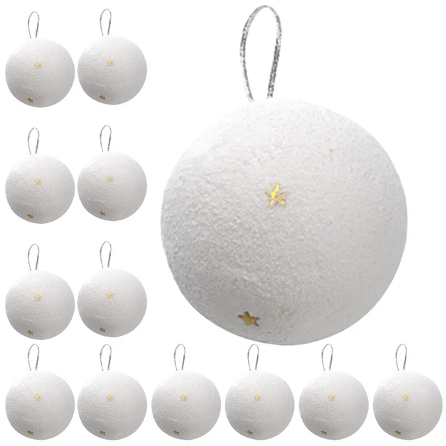 24 piezas Colgantes colgantes de árboles de Navidad realistas bolas de nieve decoraciones adorables
