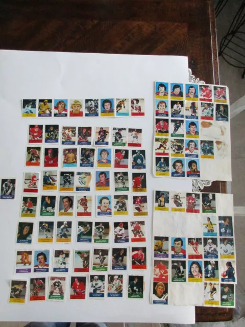 1974-75 Loblaws NHL Action Players Stickers Lot of  119 Poor Glue Residue Most