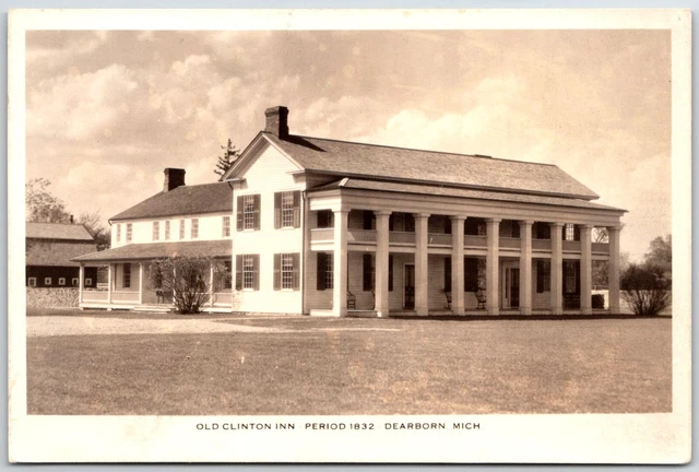 Vintage Postcard Michigan, RPPC Old Clinton Inn, Dearborn MI