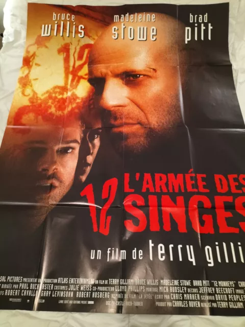 L'ARMÉE DES 12 SINGES Bruce Willis Brad Pitt Affiche de cinéma (Twelve monkeys)