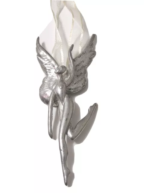 Serenity Friendship Angel  Ornament Pewter Metal With Eudora Welty Quote