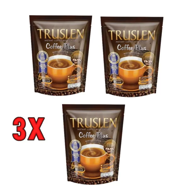 3X Truslen Instant Coffee Plus Mezcla Potencia Control de Peso Dieta sin Azúcar Colágeno