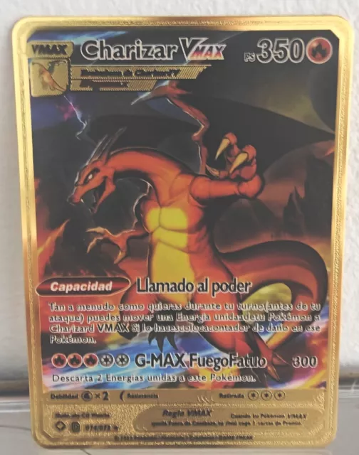 POKEMON  CHARIZARD VMAX Rare Gold Metal Card $19.99 - PicClick AU