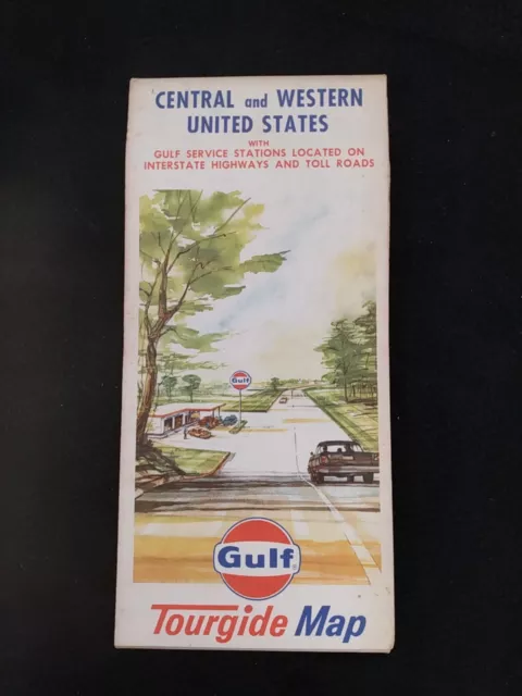 Gulf gas station map of Central and Western United States (LL)