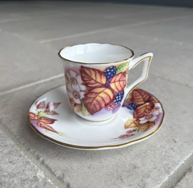 Royal Worcester ‘Brambles’ By Kitty Blake Cup & Saucer. Connoisseur Collection