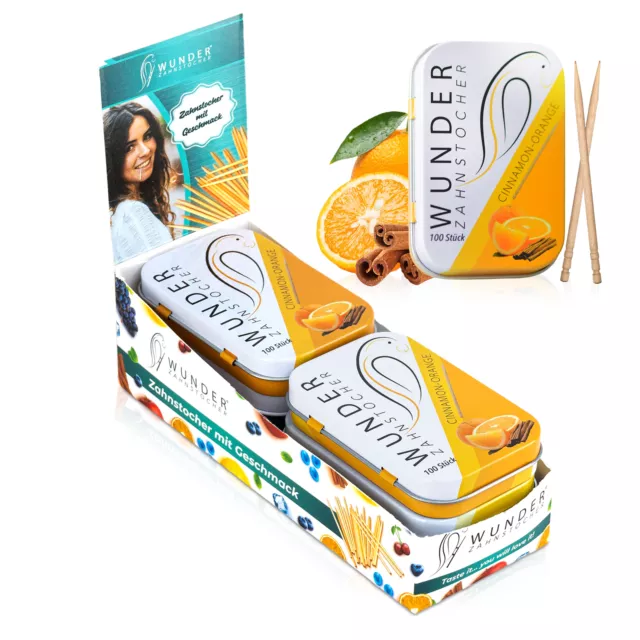 Wunder palillo de dientes pantalla paquete de 6 canela naranja DS