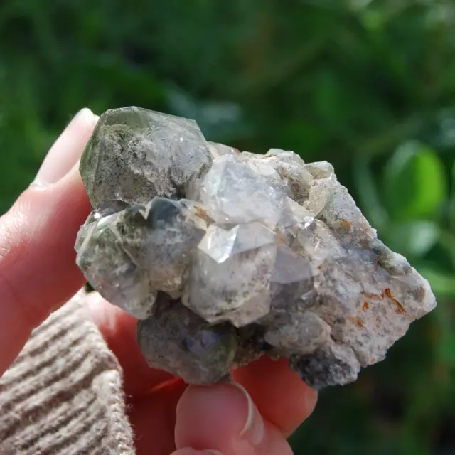 2.5in 64g ET Isis Face Elestial Chlorite Quartz Crystal Cluster, Brazil