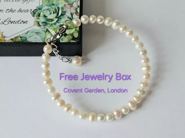 Personalized UK Genuine Pearls Bracelet, Bridesmaids, Flower Girl, Birthday Gift