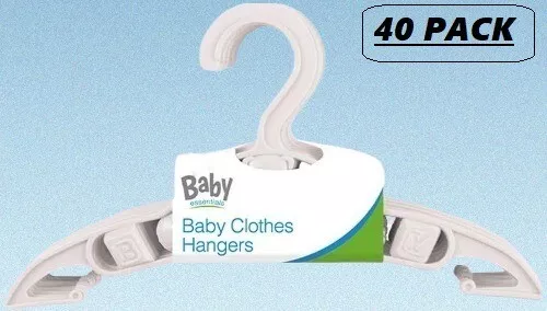 Baby Clothes white Hangers Children Kids Plastic Hangers Boy Girl- 40 pcs