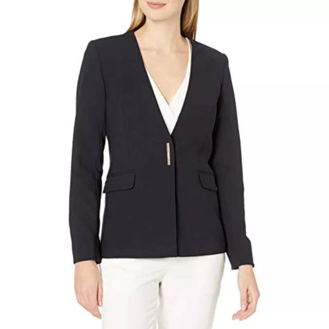 MSRP $139 Calvin Klein Women's Jacket with Hardware Navy Size 14