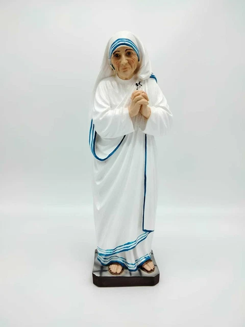 Adorno con imagen de la Madre Teresa de Calcuta en resina blanca de 32