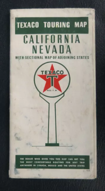 1940 California Nevada road map Texaco oil gas pre interstate route 66