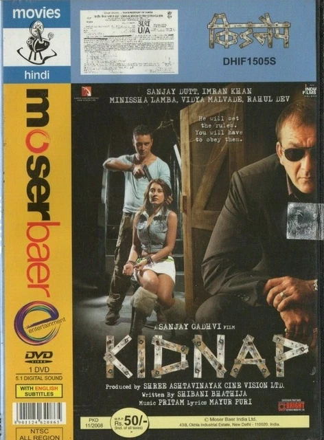 KIDNAP ORIGINAL BOLLYWOOD DVD Sunjay Dutt Imran Khan